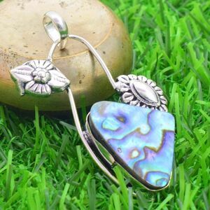 Womens Blue Abalone Shell Pendant (Only)